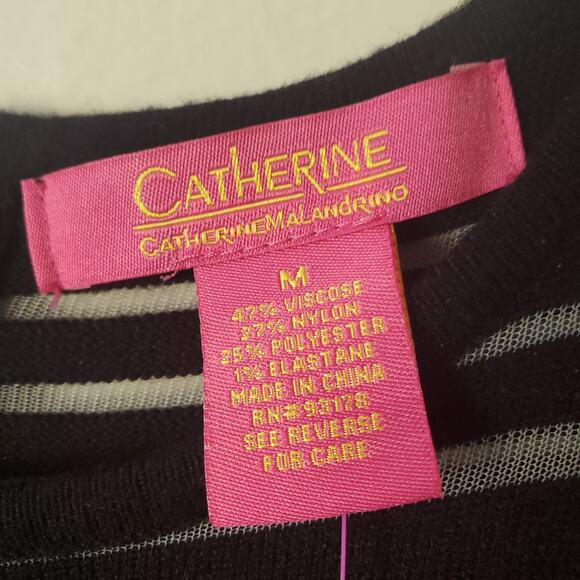 Catherine Malandrino Sz M Black Knit Sleeveless Knee Length Dress New $128 - Picture 5 of 11